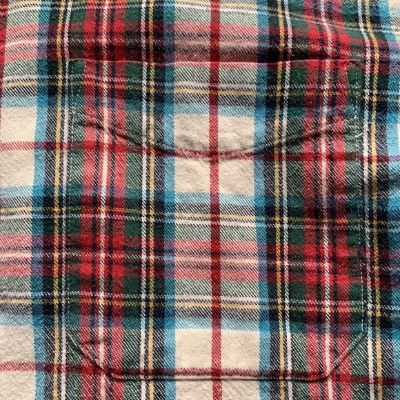 L.L. Bean Men’s Red White Green Plaid Long Sleeve Button Down Shirt Large - REG - Picture 10 of 12